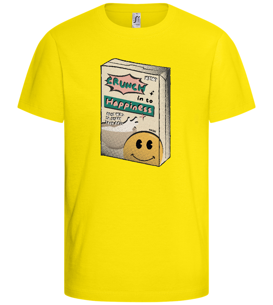 Crunch in to Happiness Design - Basic kids t-shirt_YELLOW_front