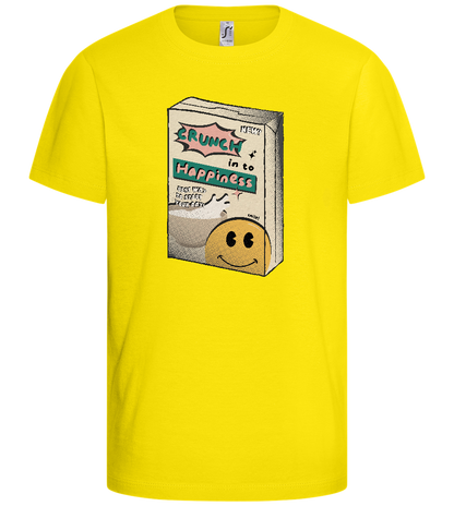 Crunch in to Happiness Design - Basic kids t-shirt_YELLOW_front