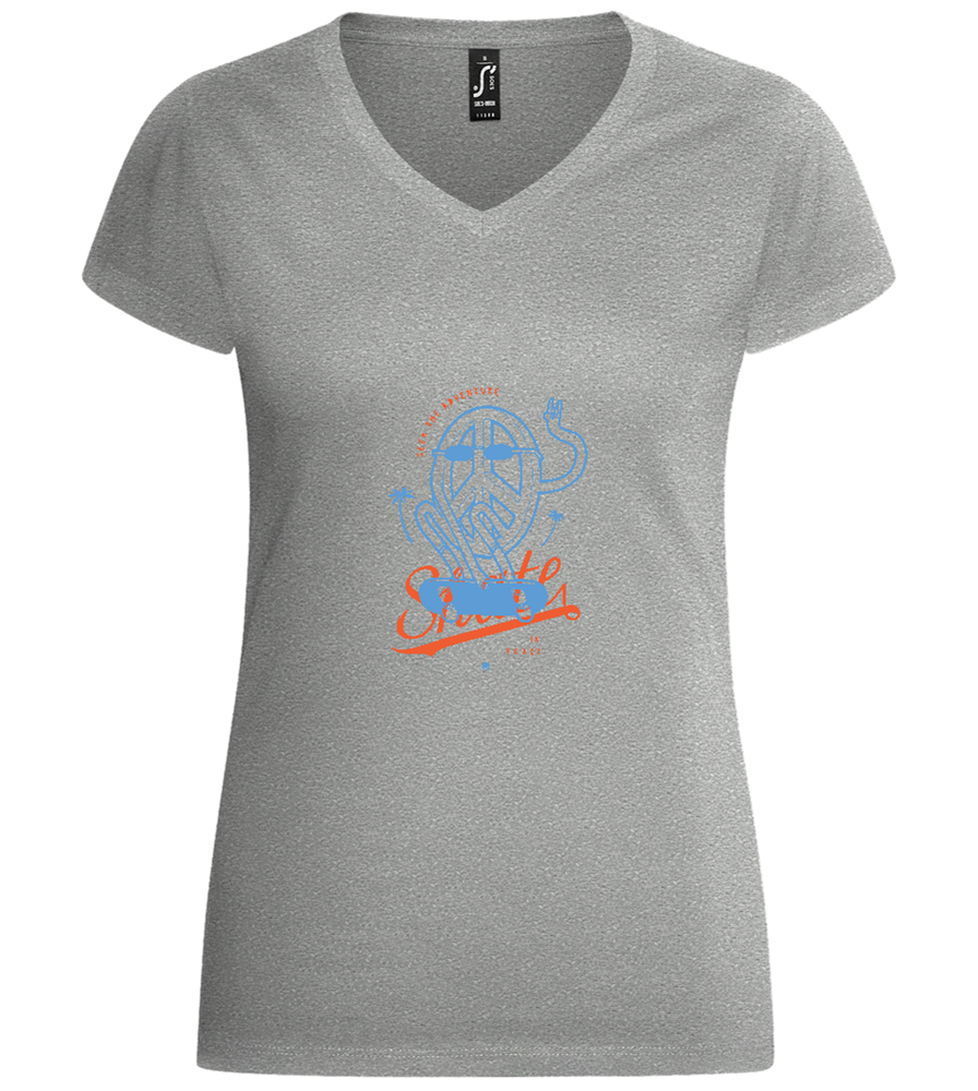 Skate Peace Design - Basic women's v-neck t-shirt_ORION GREY_front