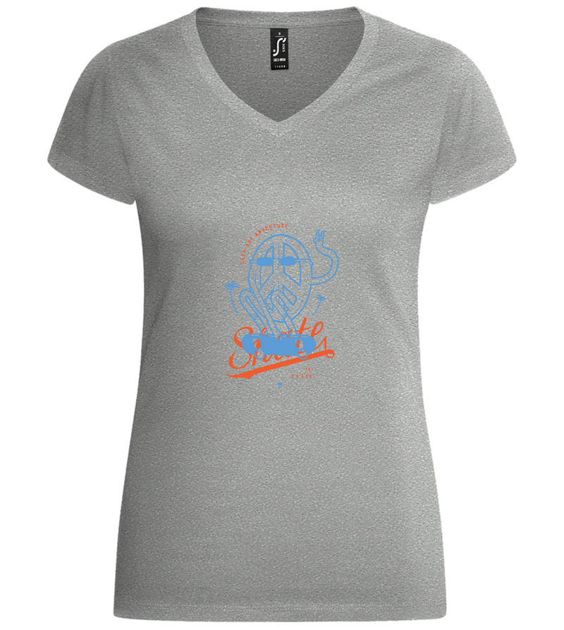 Skate Peace Design - Basic women's v-neck t-shirt_ORION GREY_front