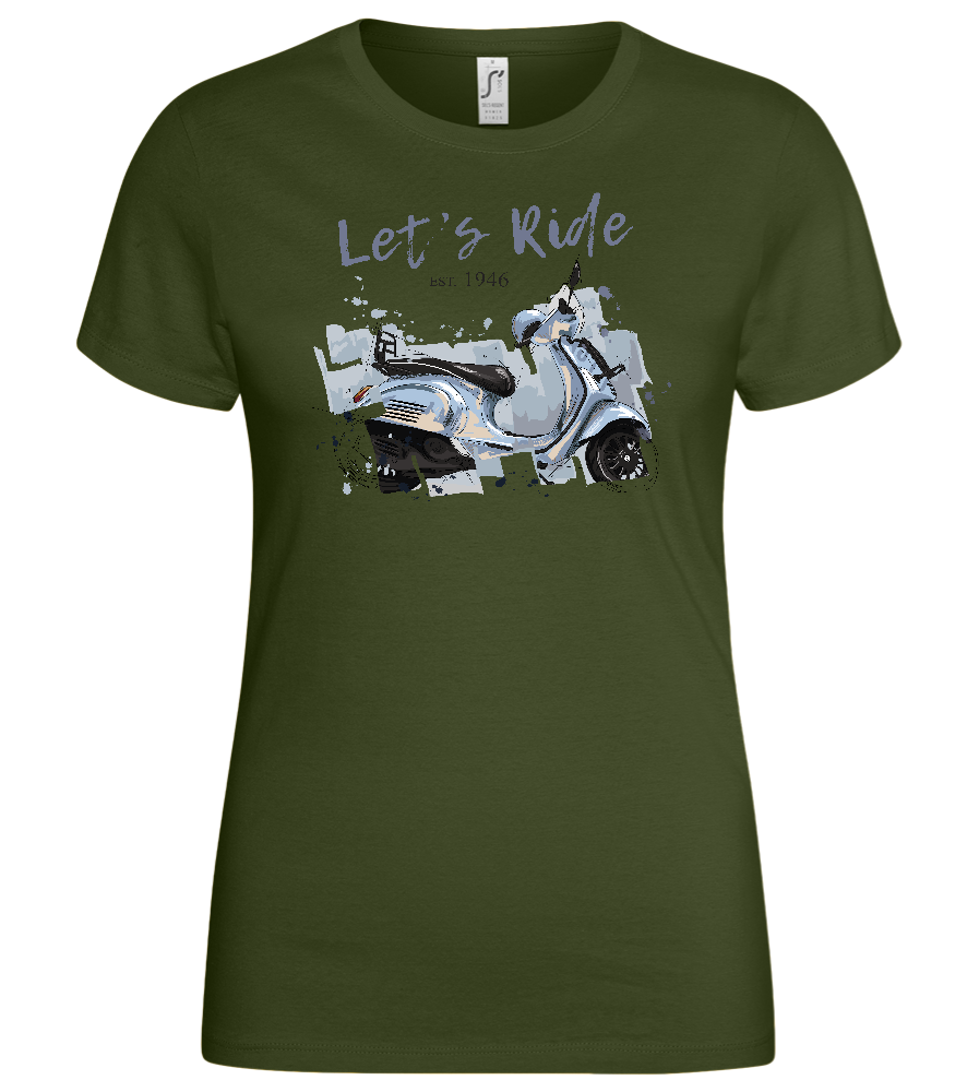 Vintage Scooter Design - Basic women's t-shirt_ARMY_front