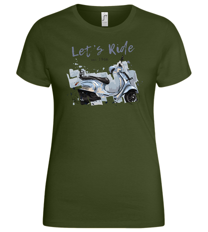 Vintage Scooter Design - Basic women's t-shirt_ARMY_front