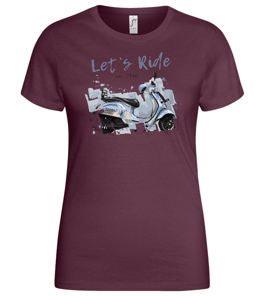 Vintage Scooter Design - Basic women's t-shirt_BORDEAUX_front