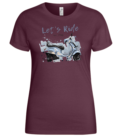 Vintage Scooter Design - Basic women's t-shirt_BORDEAUX_front