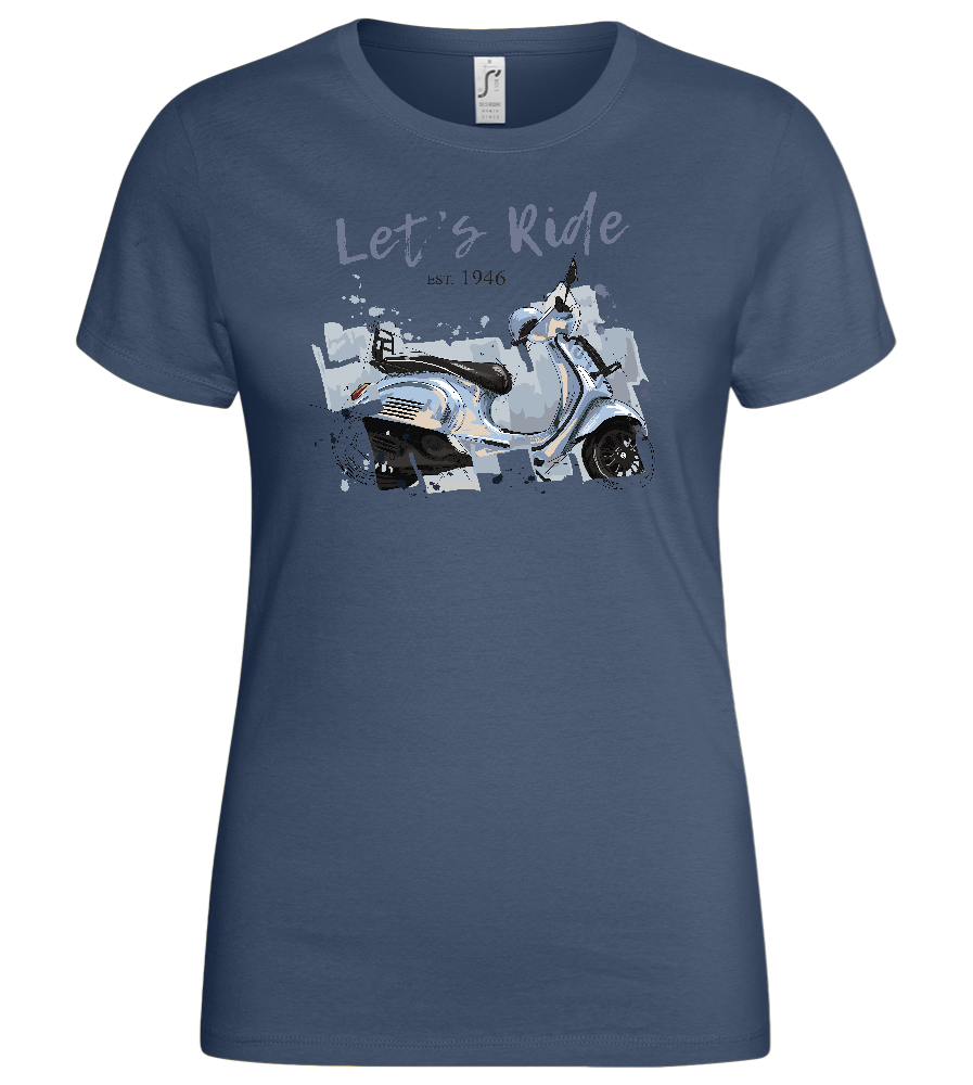 Vintage Scooter Design - Basic women's t-shirt_DENIM_front