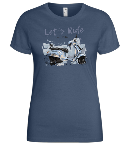 Vintage Scooter Design - Basic women's t-shirt_DENIM_front