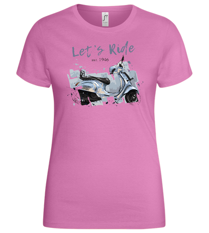 Vintage Scooter Design - Basic women's t-shirt_PINK ORCHID_front