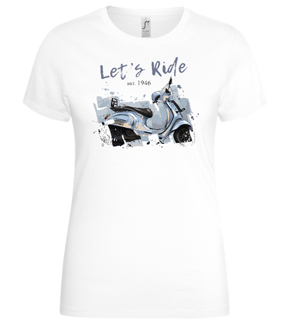 Vintage Scooter Design - Basic women's t-shirt_WHITE_front