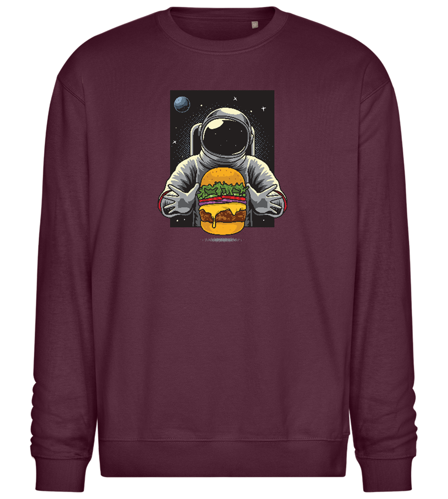 Spaceman Burger Design - Comfort Essential Unisex Sweater_BORDEAUX_front