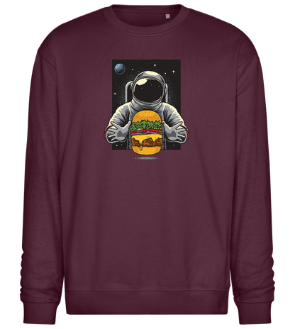 Spaceman Burger Design - Comfort Essential Unisex Sweater_BORDEAUX_front