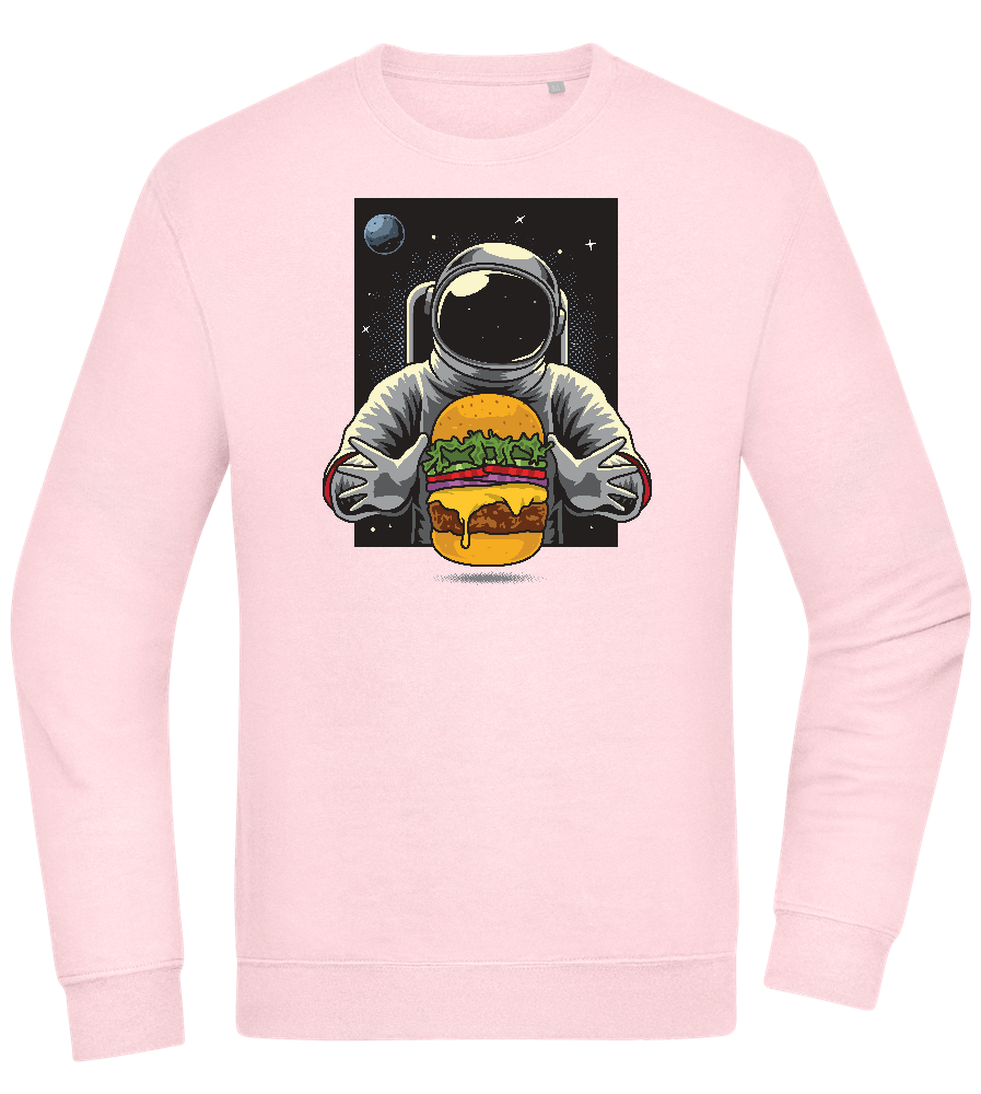 Spaceman Burger Design - Comfort Essential Unisex Sweater_LIGHT PEACH ROSE_front