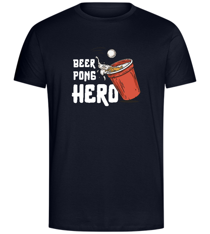 The Beer Pong Hero Design - Comfort Unisex T-Shirt_FRENCH NAVY_front