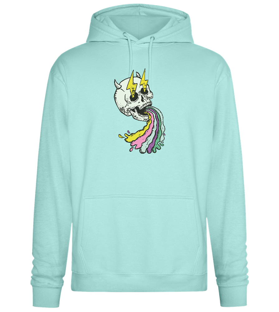 Rainbow Skull Thunders Design - Premium Essential Unisex Hoodie_ARCTIC BLUE_front