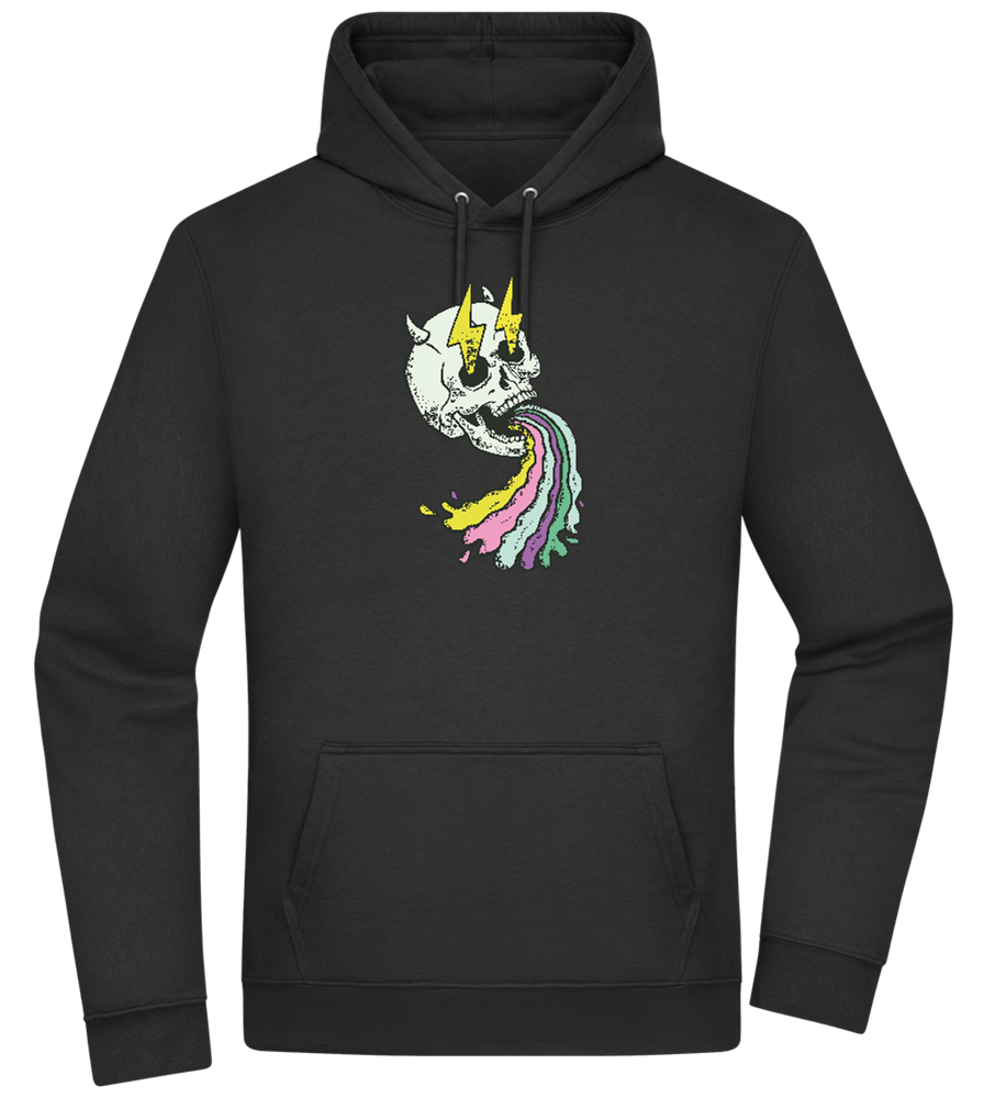 Rainbow Skull Thunders Design - Premium Essential Unisex Hoodie_BLACK_front