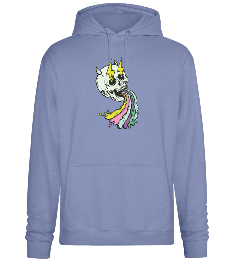 Rainbow Skull Thunders Design - Premium Essential Unisex Hoodie_BLUE_front