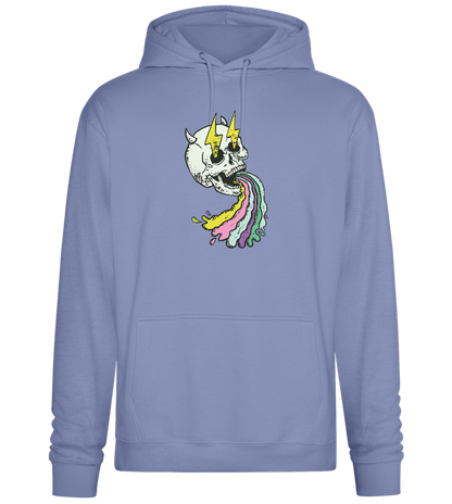 Rainbow Skull Thunders Design - Premium Essential Unisex Hoodie_BLUE_front