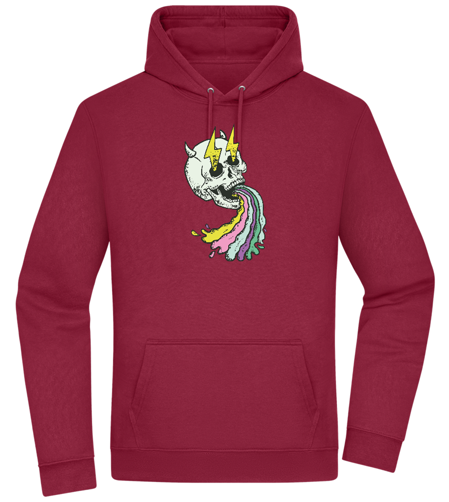 Rainbow Skull Thunders Design - Premium Essential Unisex Hoodie_BORDEAUX_front