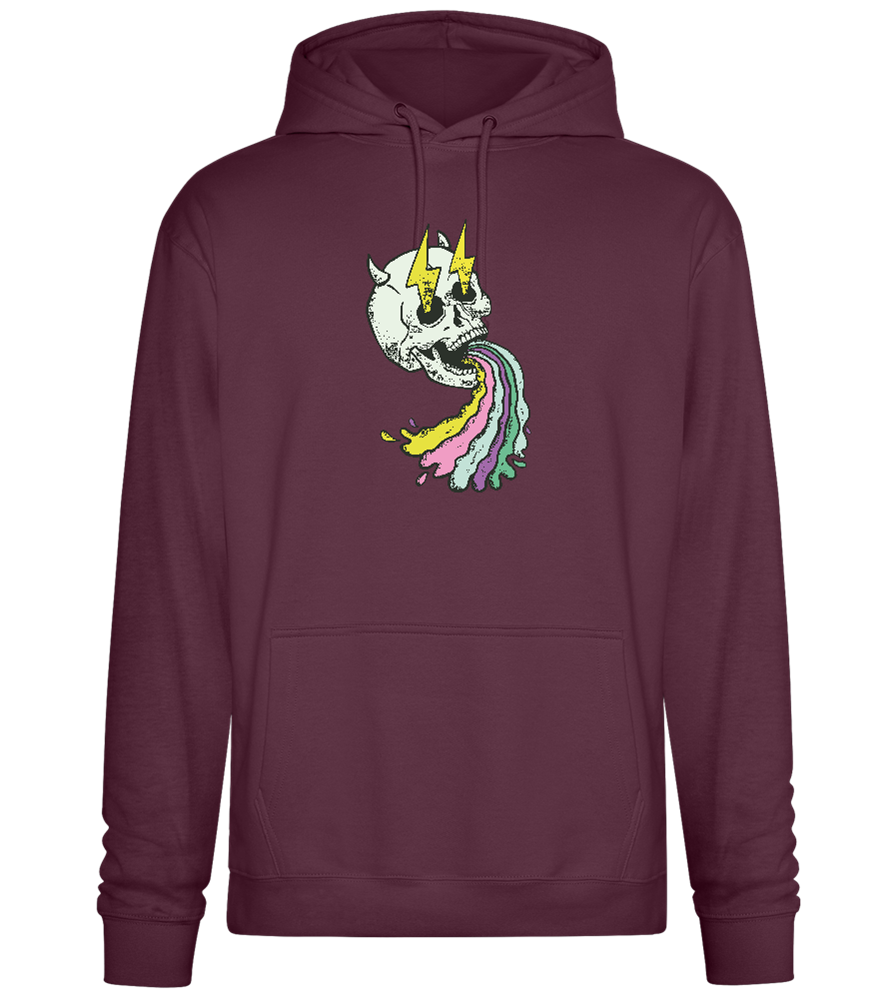 Rainbow Skull Thunders Design - Premium Essential Unisex Hoodie_BORDEAUX_front