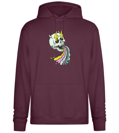 Rainbow Skull Thunders Design - Premium Essential Unisex Hoodie_BORDEAUX_front