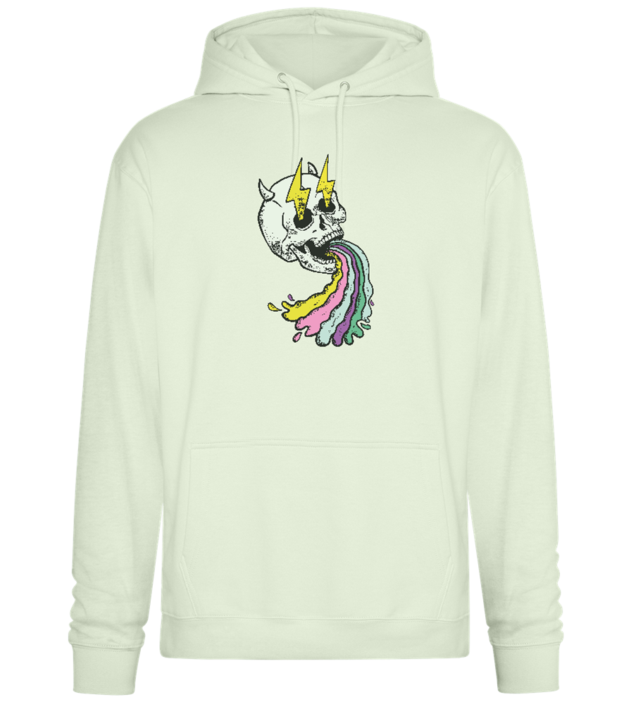 Rainbow Skull Thunders Design - Premium Essential Unisex Hoodie_CREAMY GREEN_front