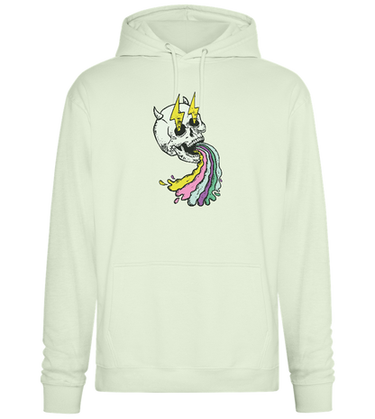 Rainbow Skull Thunders Design - Premium Essential Unisex Hoodie_CREAMY GREEN_front