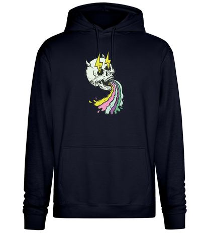 Rainbow Skull Thunders Design - Premium Essential Unisex Hoodie_FRENCH NAVY_front