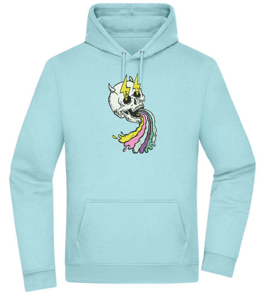 Rainbow Skull Thunders Design - Premium Essential Unisex Hoodie_POOL BLUE_front