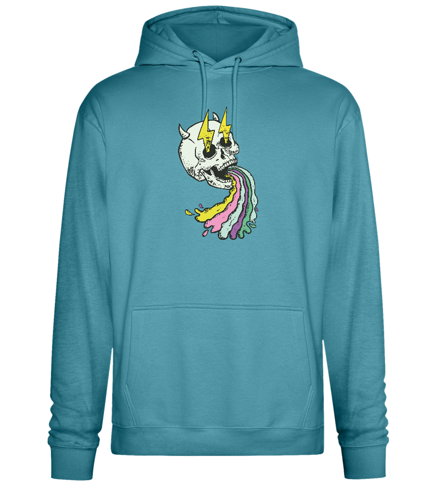 Rainbow Skull Thunders Design - Premium Essential Unisex Hoodie_POOL BLUE_front