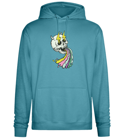 Rainbow Skull Thunders Design - Premium Essential Unisex Hoodie_POOL BLUE_front