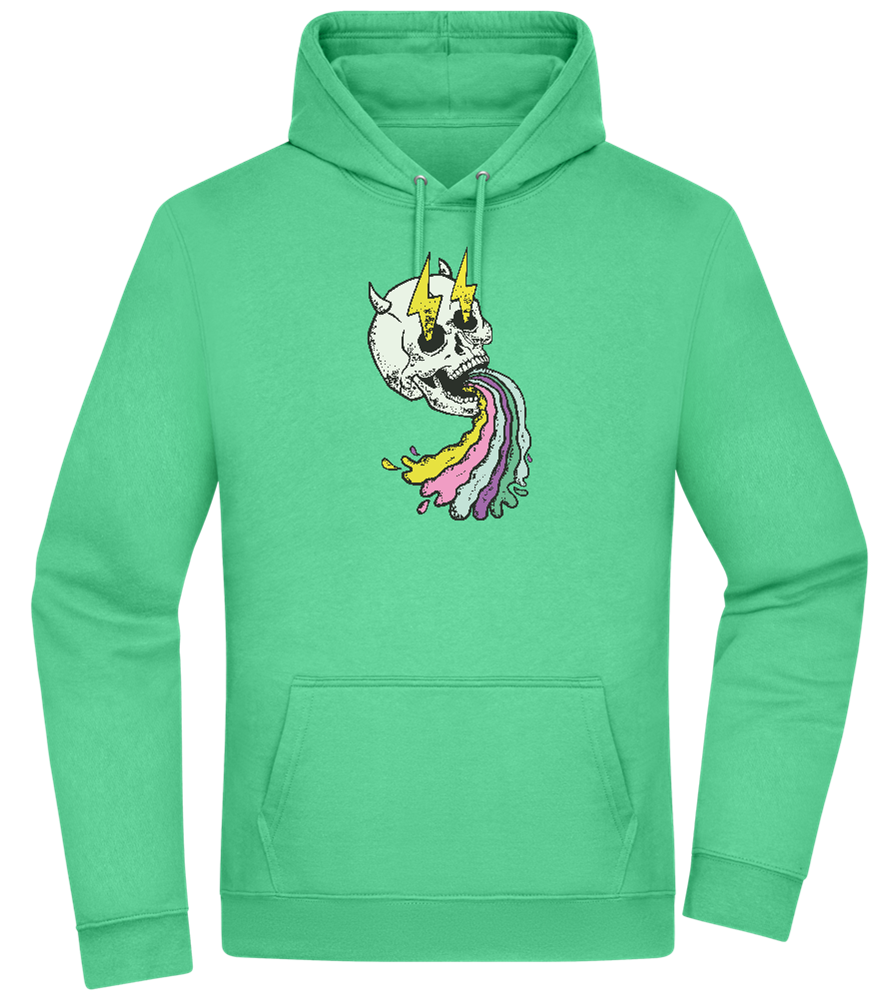 Rainbow Skull Thunders Design - Premium Essential Unisex Hoodie_SPRING GREEN_front