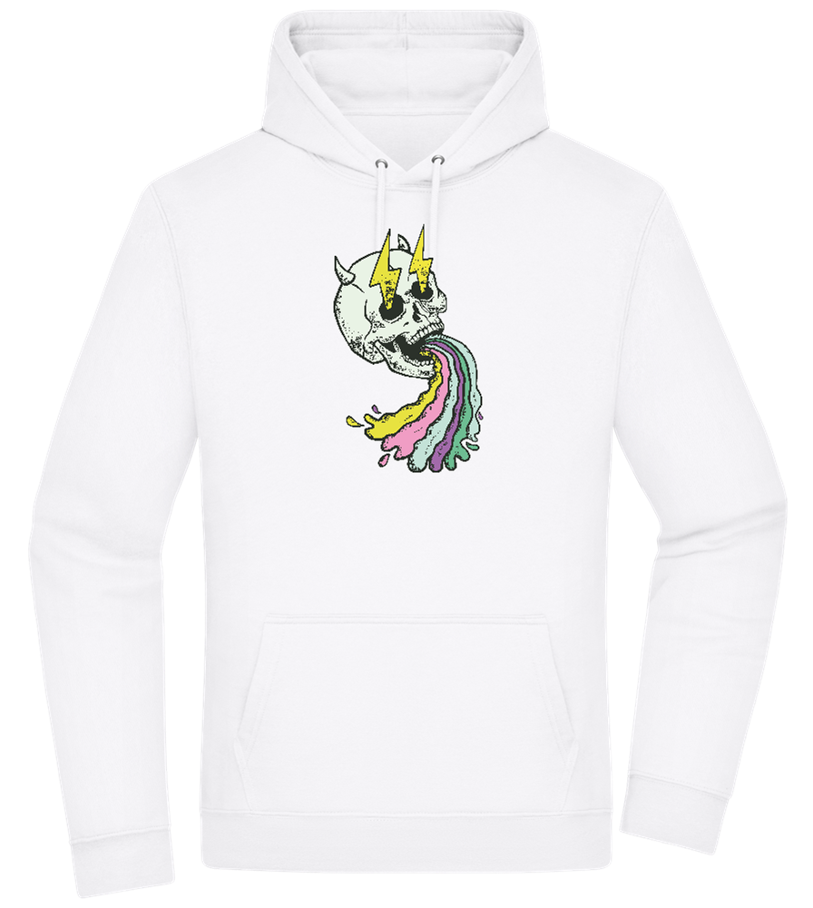 Rainbow Skull Thunders Design - Premium Essential Unisex Hoodie_WHITE_front