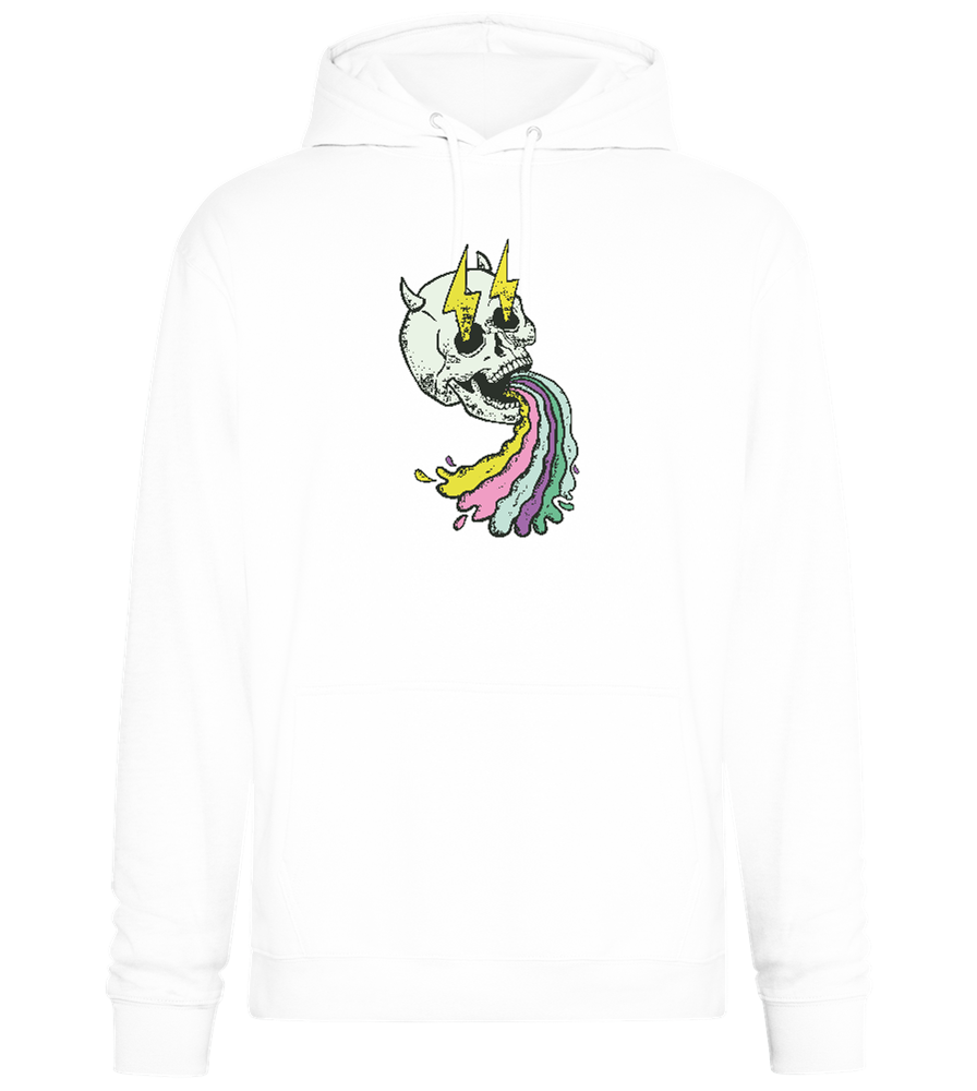 Rainbow Skull Thunders Design - Premium Essential Unisex Hoodie_WHITE_front