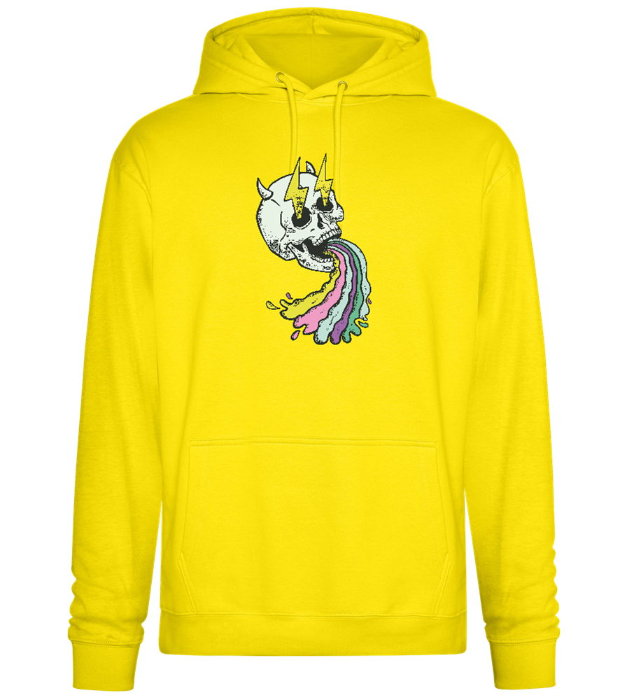 Rainbow Skull Thunders Design - Premium Essential Unisex Hoodie_YELLOW_front