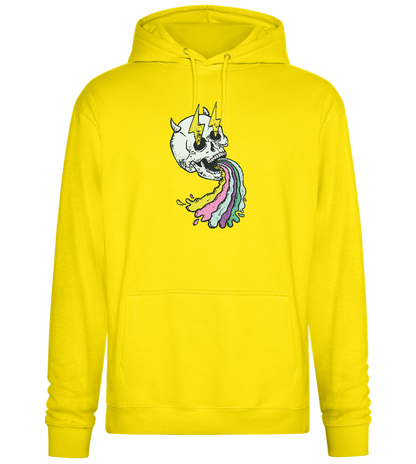 Rainbow Skull Thunders Design - Premium Essential Unisex Hoodie_YELLOW_front