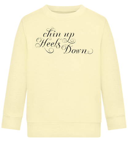 Chin Up Heels Down Design - Comfort Kids Sweater_AMARELO CLARO_front