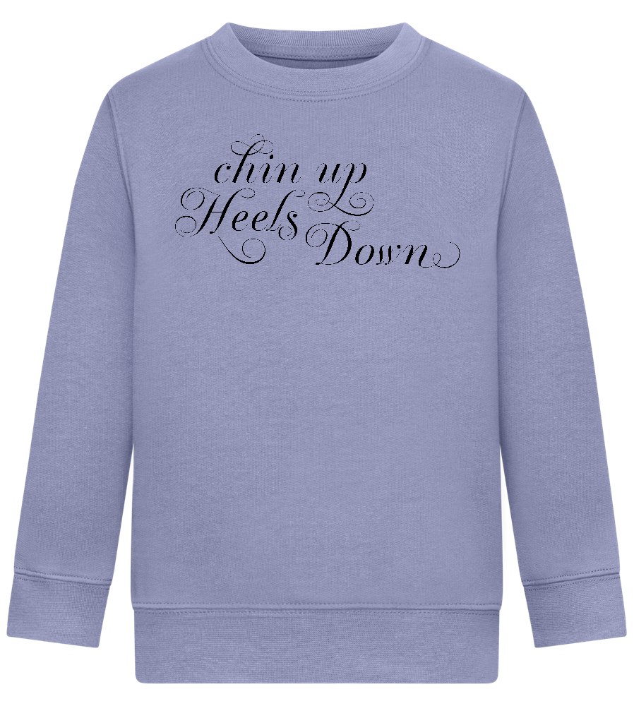 Chin Up Heels Down Design - Comfort Kids Sweater_BLUE_front