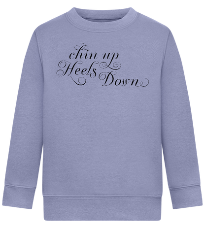 Chin Up Heels Down Design - Comfort Kids Sweater_BLUE_front