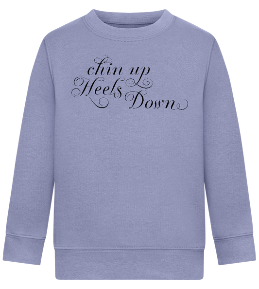 Chin Up Heels Down Design - Comfort Kids Sweater_BLUE_front