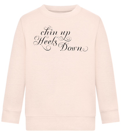 Chin Up Heels Down Design - Comfort Kids Sweater_LIGHT PEACH ROSE_front