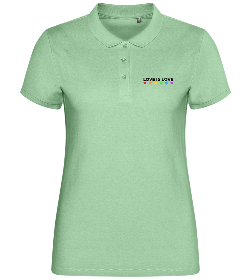 Love is Love Hearts Design - Comfort women's polo shirt_ICE GREEN_front