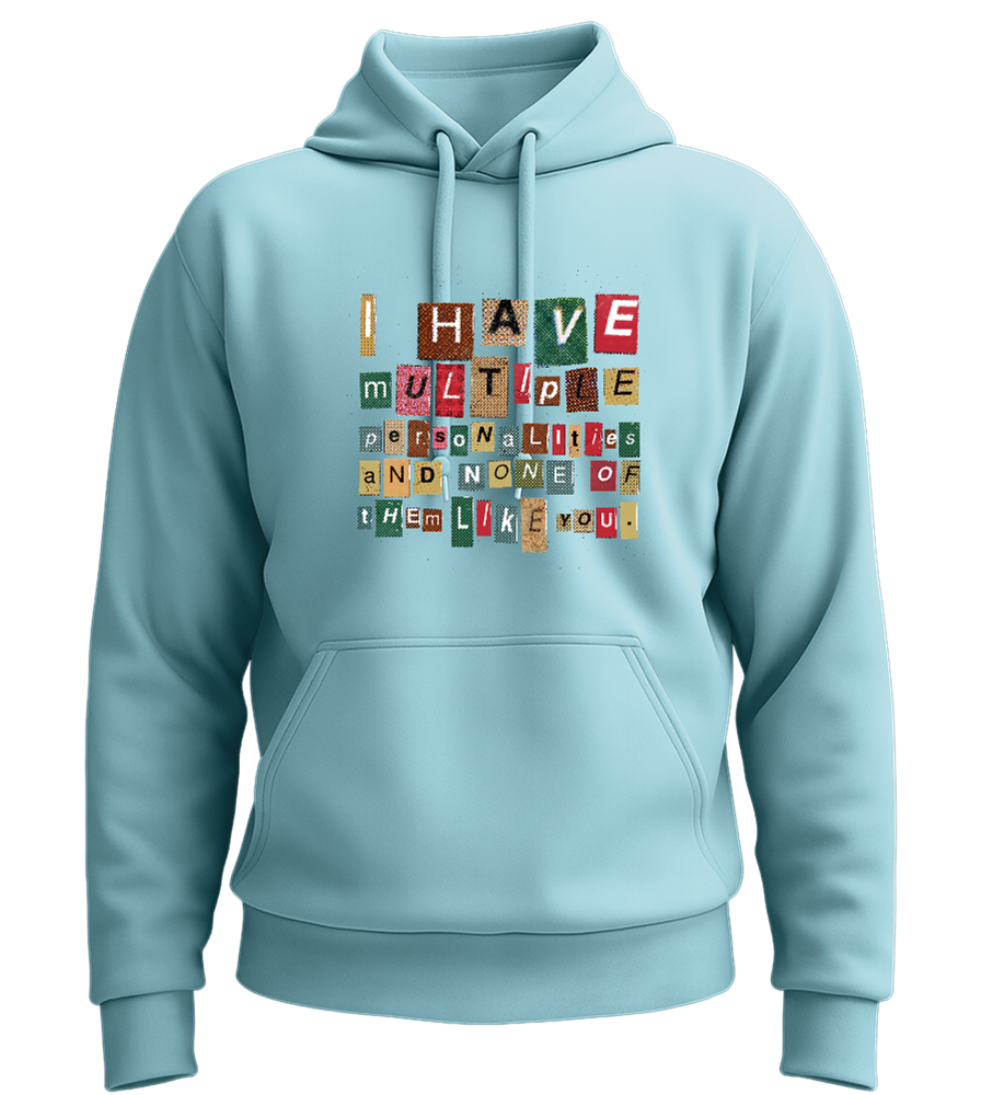 Multiple Personalities Design - Premium Essential Unisex Hoodie_POOL BLUE_front