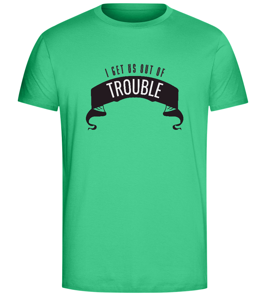 Out of Trouble Design - Comfort Unisex T-Shirt_SPRING GREEN_front