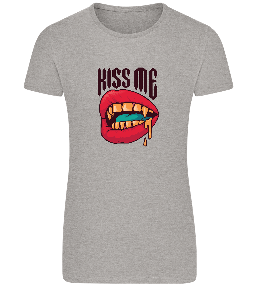 Kiss Me Vampire Design - Basic women's fitted t-shirt_ORION GREY_front