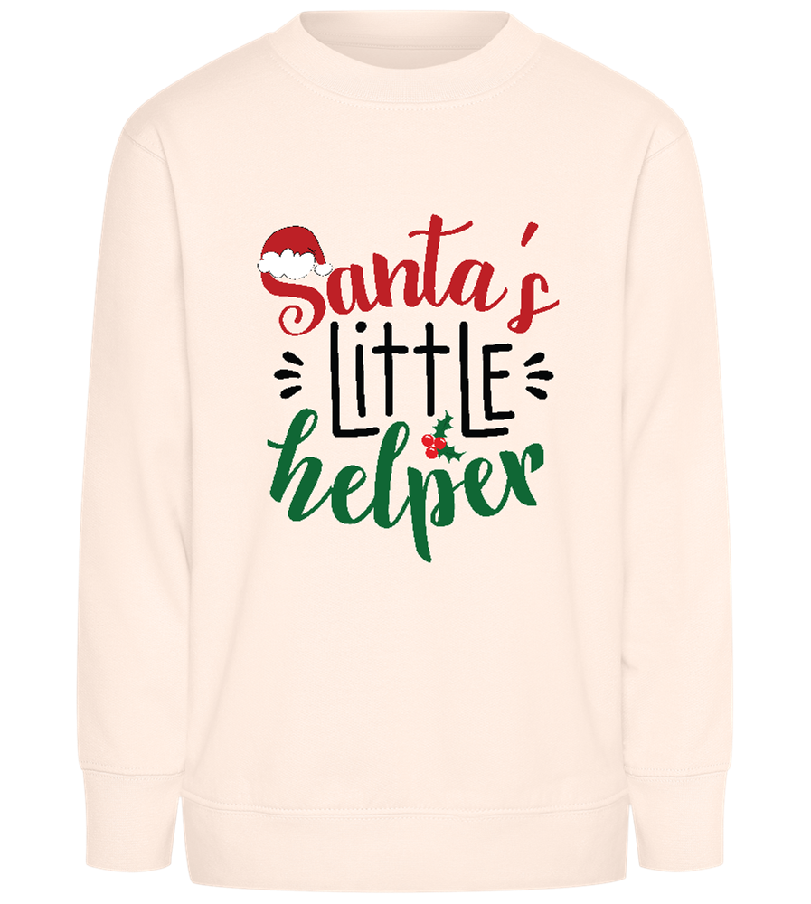 Santa's Helper Design - Comfort Kids Sweater_LIGHT PEACH ROSE_front