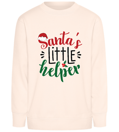 Santa's Helper Design - Comfort Kids Sweater_LIGHT PEACH ROSE_front