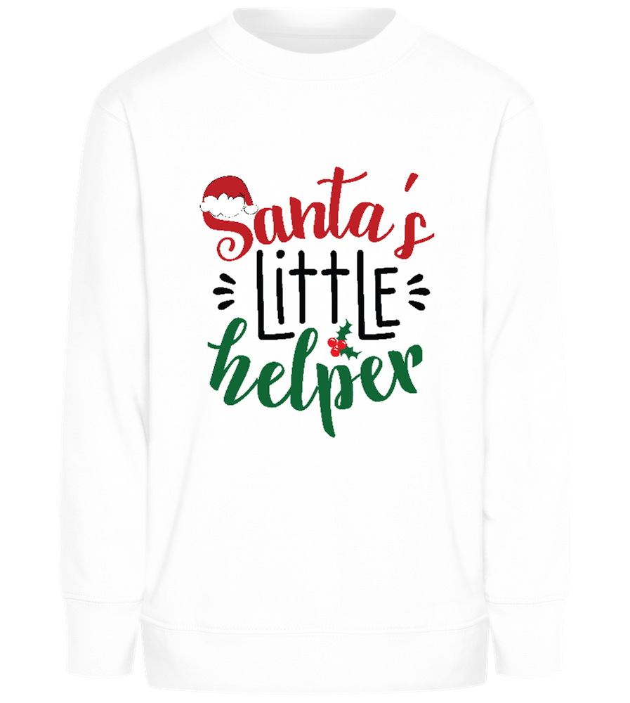 Santa's Helper Design - Comfort Kids Sweater_WHITE_front