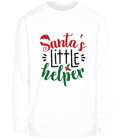 Santa's Helper Design - Comfort Kids Sweater_WHITE_front