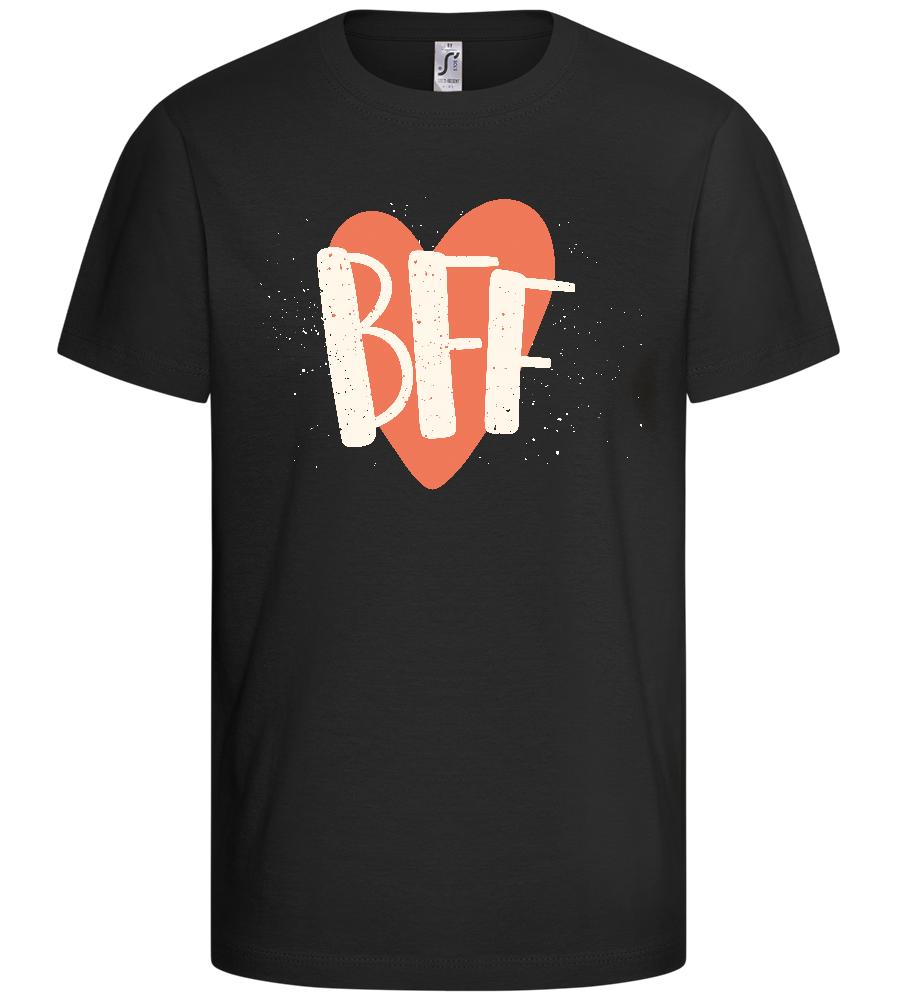 BFF Heart Design - Comfort kids fitted t-shirt_DEEP BLACK_front