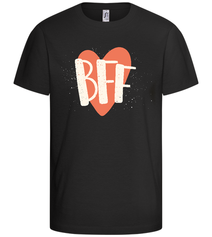 BFF Heart Design - Comfort kids fitted t-shirt_DEEP BLACK_front