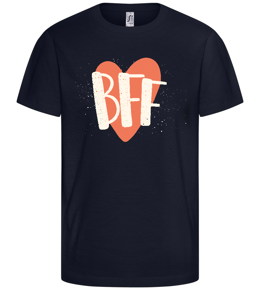 BFF Heart Design - Comfort kids fitted t-shirt_FRENCH NAVY_front